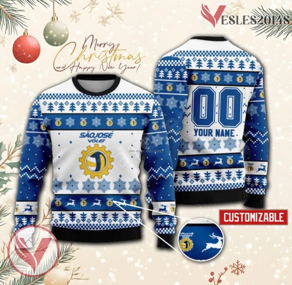 Sao Jose dos Campos Volleyball Custom Ugly Christmas Sweater, Unique Gift For Fans - Vesles2014s