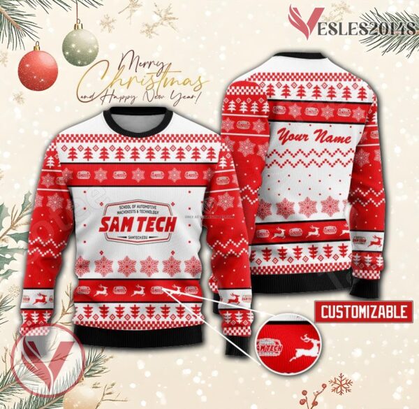 School of Automotive Machinists & Technology Custom Ugly Christmas Sweater, Unique Gift For Fans - Vesles2014s