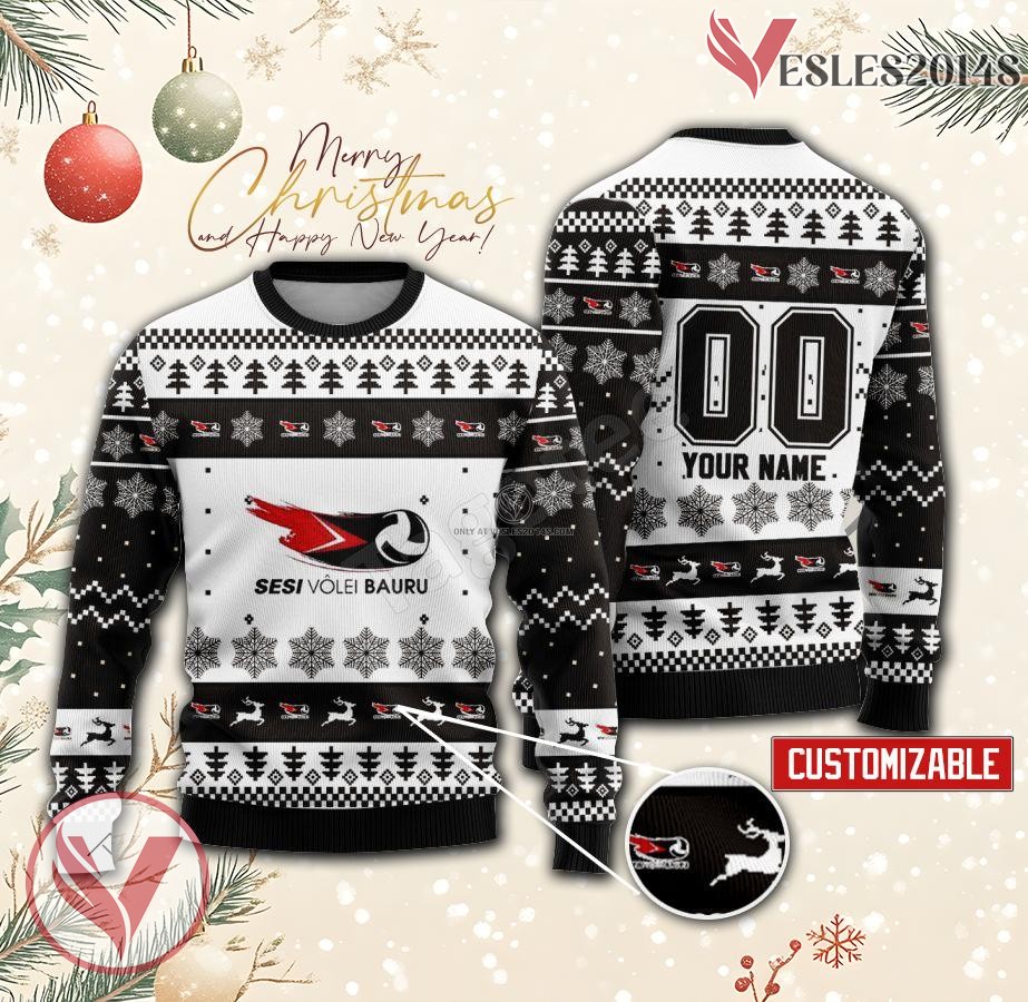 Sesi Bauru Women Volleyball Custom Ugly Christmas Sweater, Unique Gift For Fans - Vesles2014s