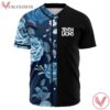 Seven lions Blue Flowery Split Baseball jersey - Vesles2014s