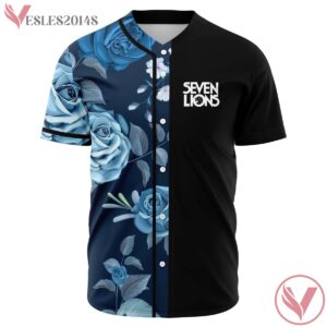 Seven lions Blue Flowery Split Baseball jersey - Vesles2014s