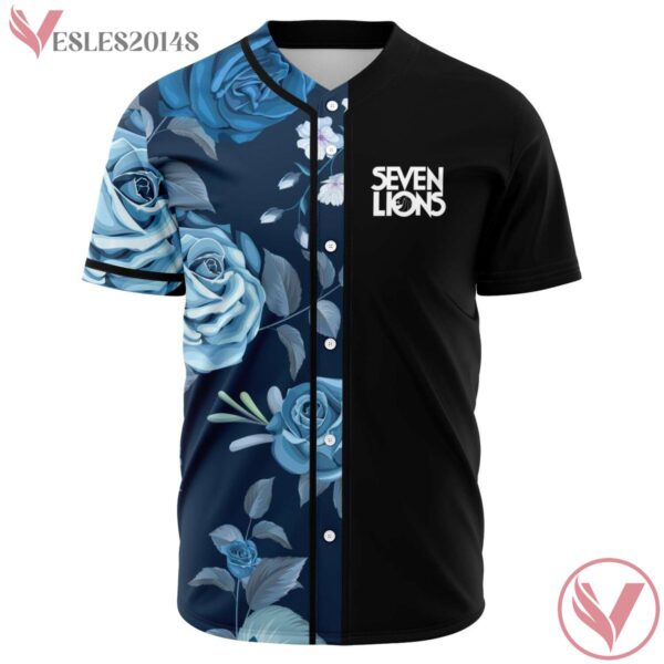Seven lions Blue Flowery Split Baseball jersey - Vesles2014s