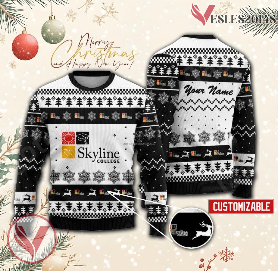 Skyline College Custom Ugly Christmas Sweater, Unique Gift For Fans - Vesles2014s