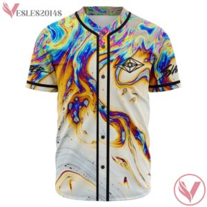 Slander Trippy Coloful Acid Psychedelic Baseball Jersey For EDM Festivals - Vesles2014s