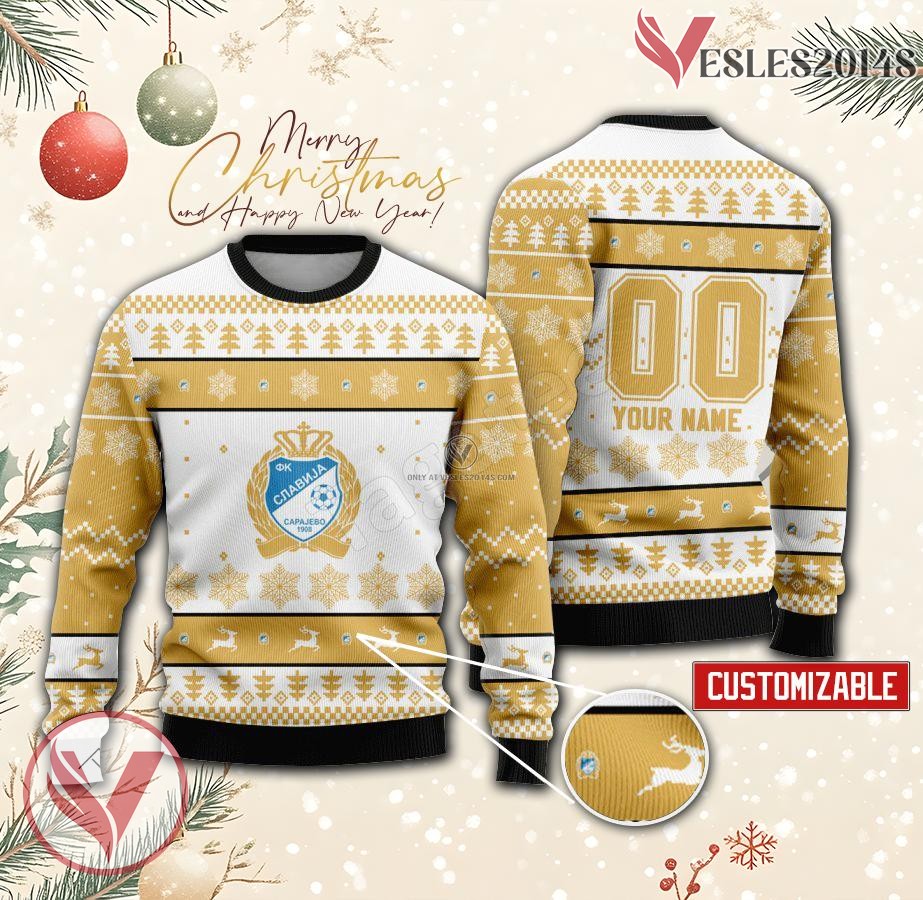 Slavija Basketball Custom Ugly Christmas Sweater, Unique Gift For Fans - Vesles2014s