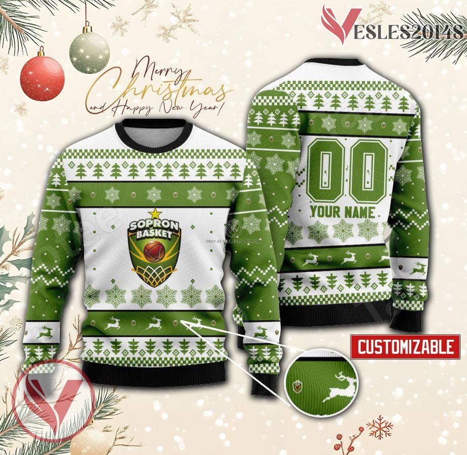 Sopron Women Basketball Custom Ugly Christmas Sweater, Unique Gift For Fans - Vesles2014s