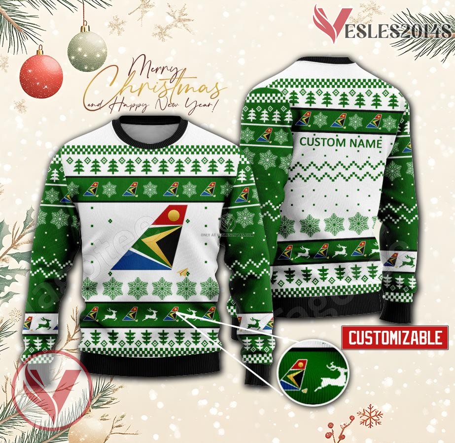 South African Airways Personalized Logo Ugly Christmas Sweater, Unique Gift For Fans - Vesles2014s