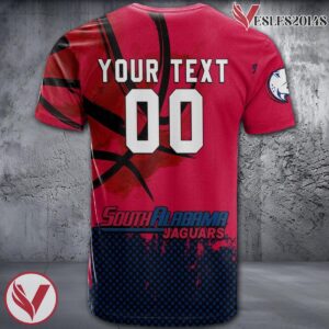 South Alabama Jaguars Basketball Grunge Pattern Unique Personalized T Shirts - Vesles2014S 1