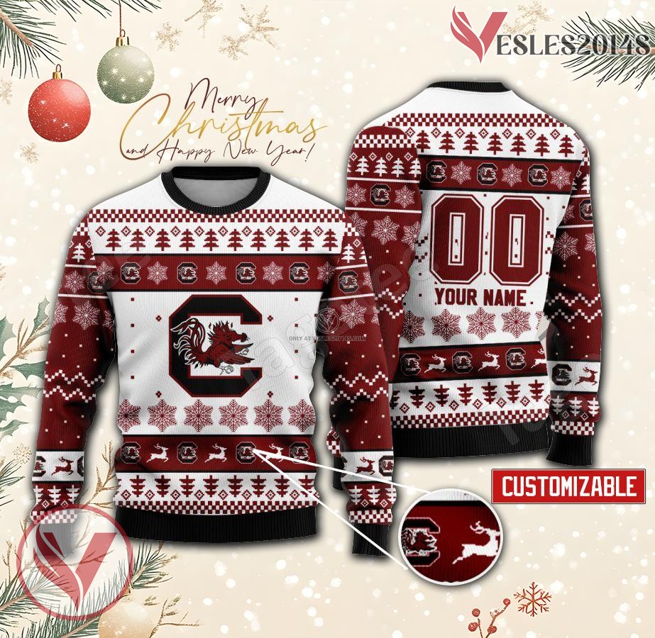 South Carolina College Rugby Custom Ugly Christmas Sweater, Unique Gift For Fans - Vesles2014s