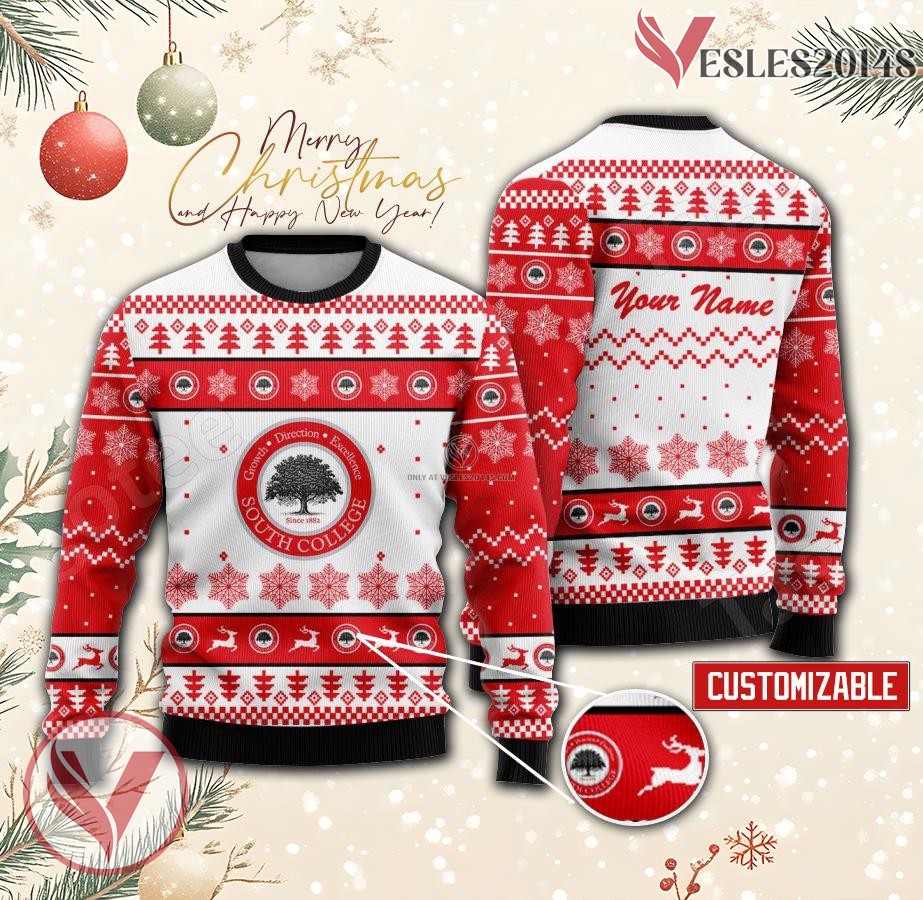 South College Custom Ugly Christmas Sweater, Unique Gift For Fans - Vesles2014s