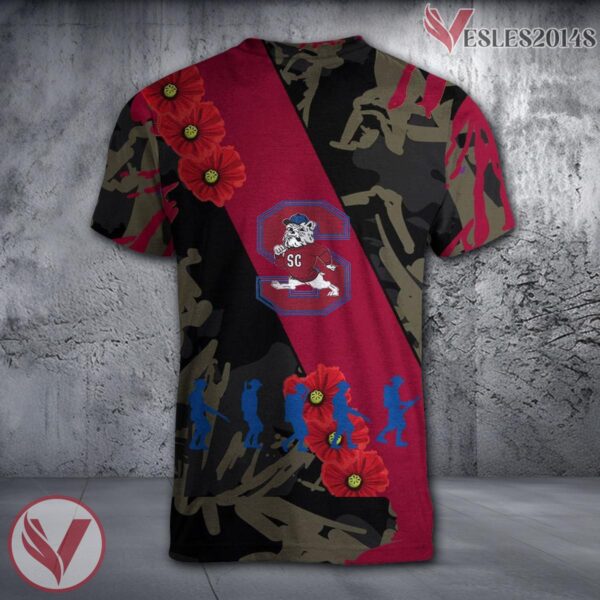 South Dakota Coyotes NCAA With Red Poppy Flower 3D Shirt, Unique Gift For Fans - Vesles2014S 1