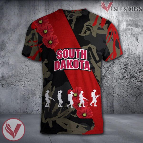 South Dakota State Jackrabbits NCAA With Red Poppy Flower 3D Shirt, Unique Gift For Fans - Vesles2014S 1
