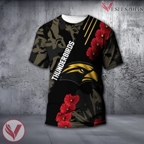 Southern Utah Thunderbirds NCAA With Red Poppy Flower 3D Shirt, Unique Gift For Fans - Vesles2014S