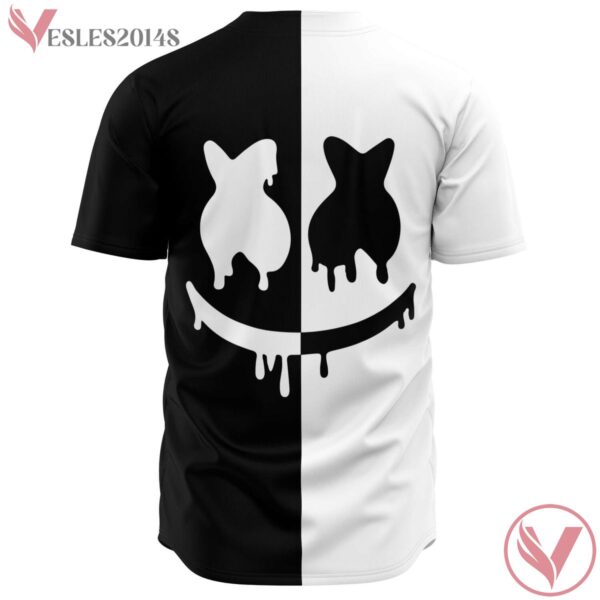 Split Black And White Marshmello Baseball Jersey For EDM Festivals - Vesles2014s