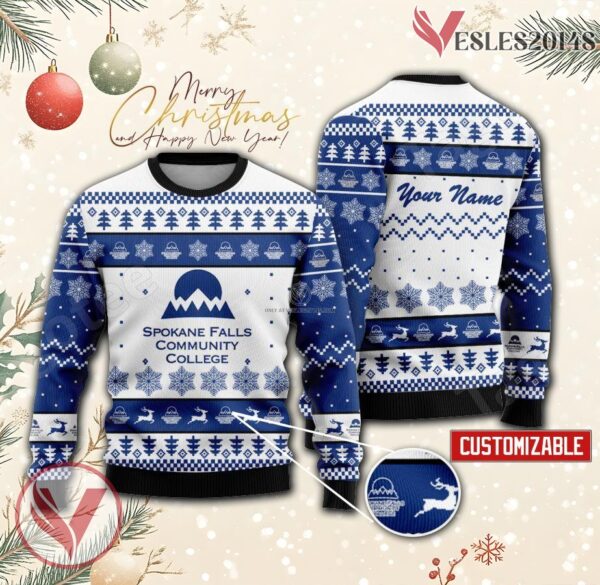 Spokane Falls Community College Custom Ugly Christmas Sweater, Unique Gift For Fans - Vesles2014s