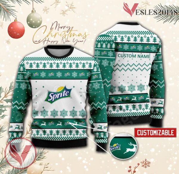 Sprite Logo Personalized Ugly Christmas Sweater, Unique Gift For Fans - Vesles2014s