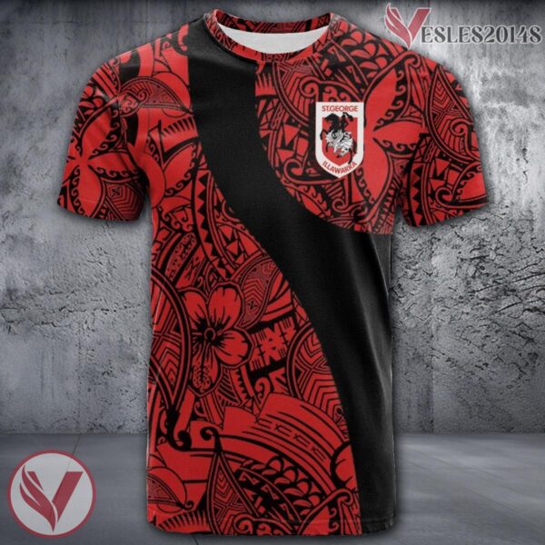 St. George Illawarra Dragons NRL Polynesian Pattern Shirt, Unique Gifts For Fans - Vesles2014s