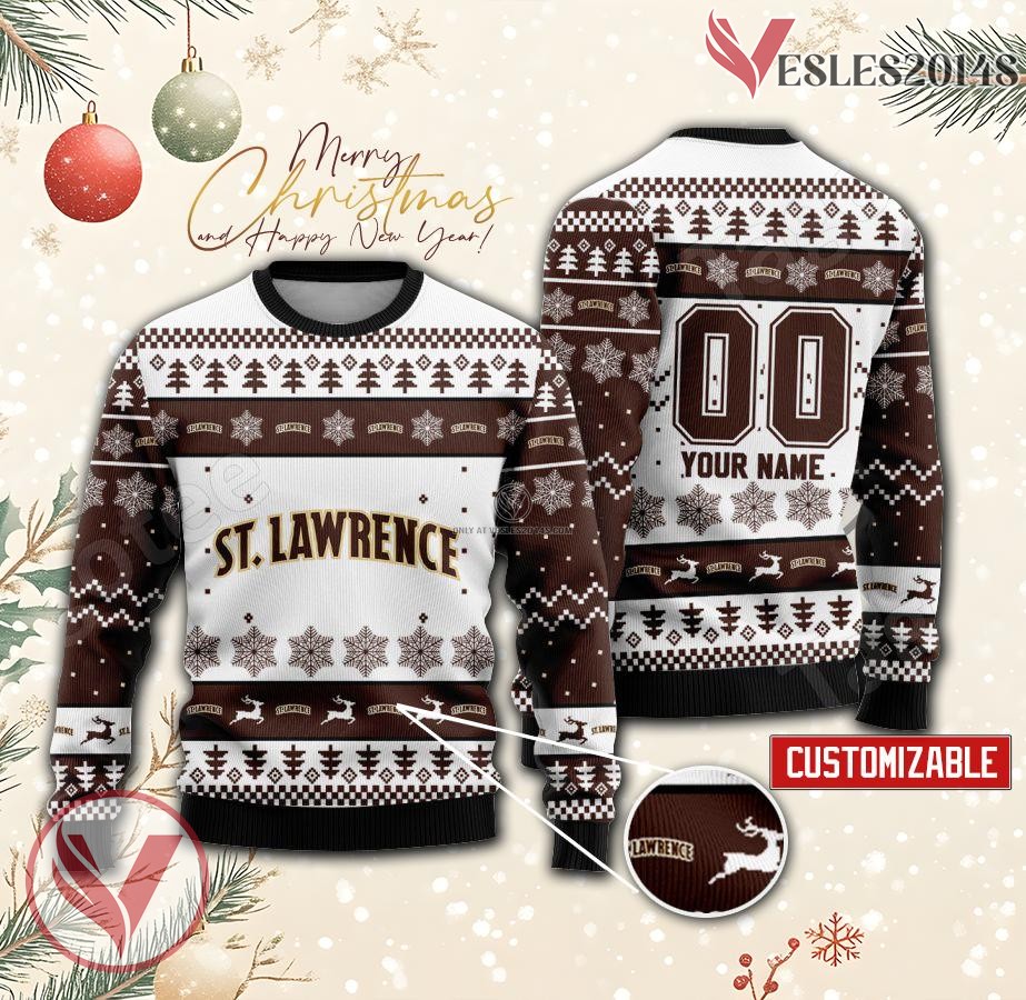 St. Lawrence Saints Hockey Custom Ugly Christmas Sweater, Unique Gift For Fans - Vesles2014s