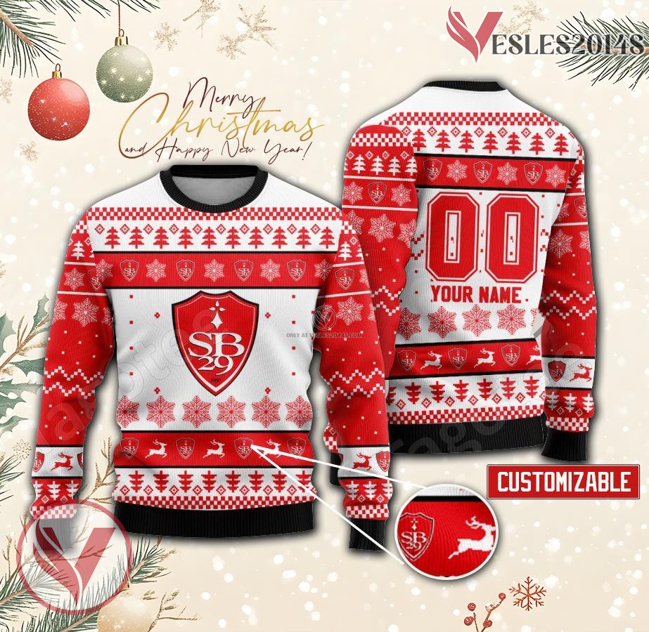 Stade Brestois 29 Custom Ugly Christmas Sweater, Unique Gift For Fans - Vesles2014s