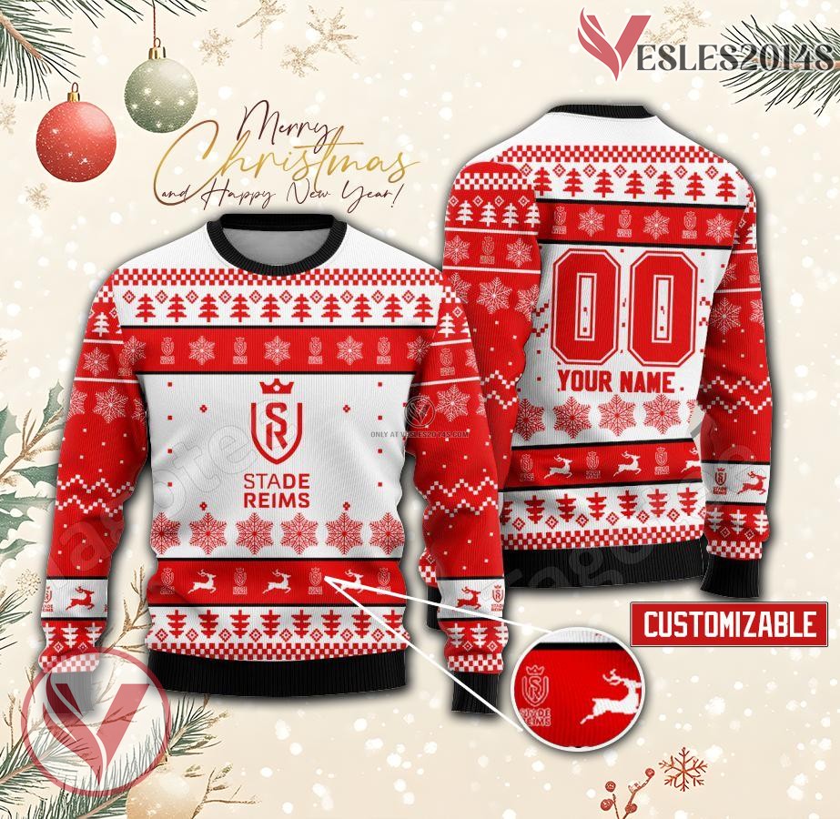 Stade Reims Custom Ugly Christmas Sweater, Unique Gift For Fans - Vesles2014s