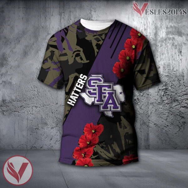 Stetson Hatters NCAA With Red Poppy Flower 3D Shirt, Unique Gift For Fans - Vesles2014S