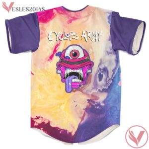 Subtronics Liquid Pink Acid Trippy Psychedelic Cyclops Army Baseball Jersey For EDM Festivals, Gift Ideas For Music Lovers - Vesles2014s 1