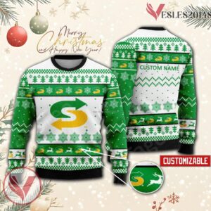 Subway Personalized Logo Ugly Christmas Sweater, Unique Gift For Fans - Vesles2014s