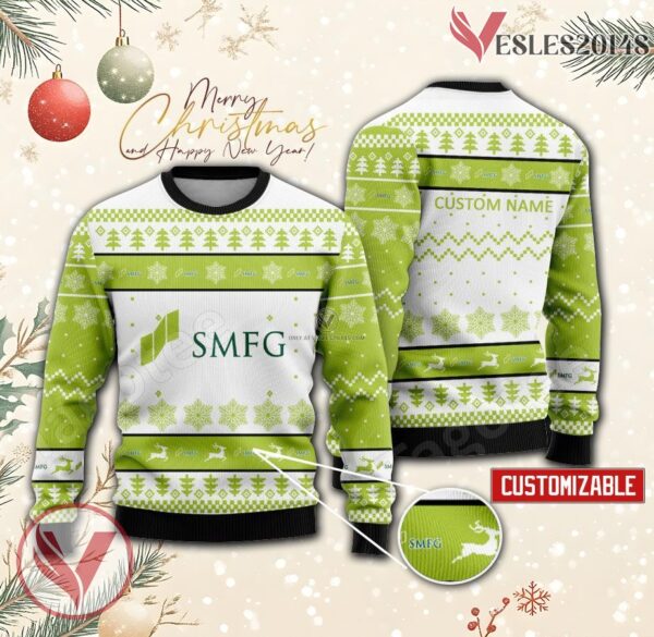 Sumitomo Mitsui Financial Group Logo Personalized Ugly Christmas Sweater, Unique Gift For Fans - Vesles2014s