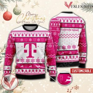 T-Mobile Logo Personalized Ugly Christmas Sweater, Unique Gift For Fans - Vesles2014s