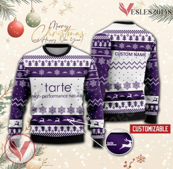 Tarte Cosmetic Logo Personalized Ugly Christmas Sweater, Unique Gift For Fans - Vesles2014s