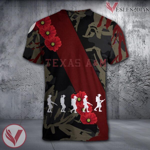Texas A&M-Corpus Christi NCAA With Red Poppy Flower 3D Shirt, Unique Gift For Fans - Vesles2014S 1