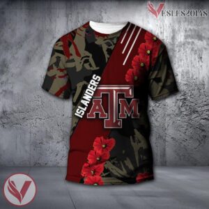 Texas A&M-Corpus Christi NCAA With Red Poppy Flower 3D Shirt, Unique Gift For Fans - Vesles2014S