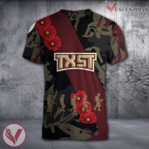 Texas-Rio Grande Valley Vaqueros NCAA With Red Poppy Flower 3D Shirt, Unique Gift For Fans - Vesles2014S 1