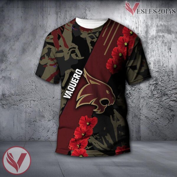 Texas-Rio Grande Valley Vaqueros NCAA With Red Poppy Flower 3D Shirt, Unique Gift For Fans - Vesles2014S