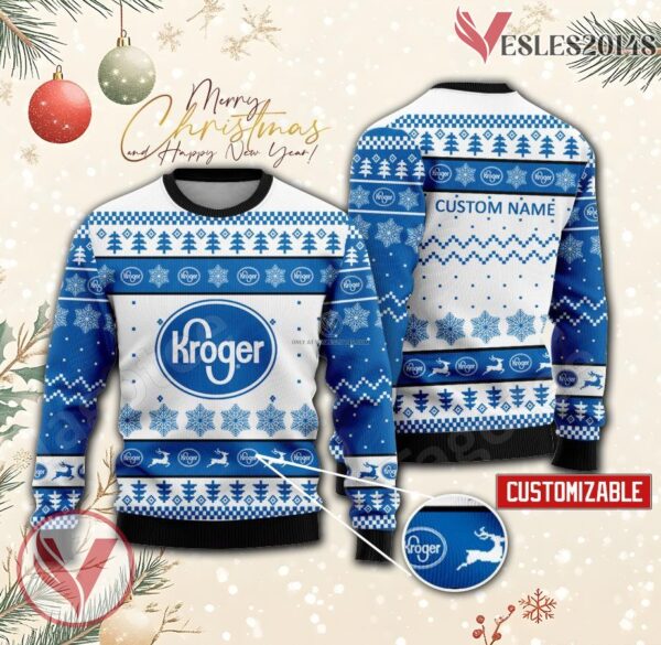 The Kroger Company Logo Personalized Ugly Christmas Sweater, Unique Gift For Fans - Vesles2014s