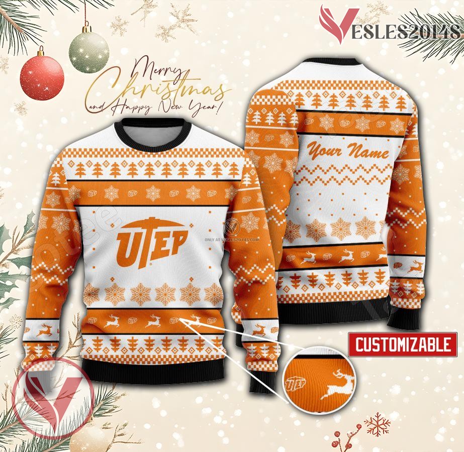 The University of Texas at El Paso Custom Ugly Christmas Sweater, Unique Gift For Fans - Vesles2014s