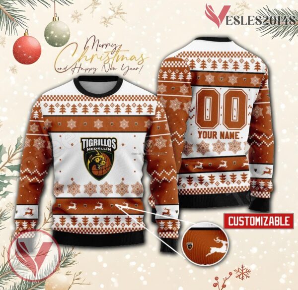 Tigrillos de Antioqui Basketball Custom Ugly Christmas Sweater, Unique Gift For Fans - Vesles2014s