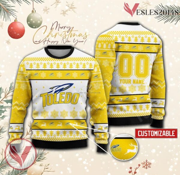 Toledo College Rugby Custom Ugly Christmas Sweater, Unique Gift For Fans - Vesles2014s