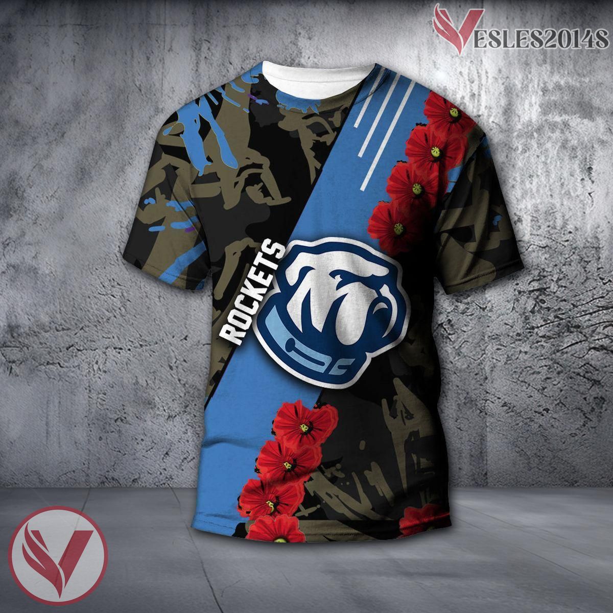 Toledo Rockets NCAA With Red Poppy Flower 3D Shirt, Unique Gift For Fans - Vesles2014S