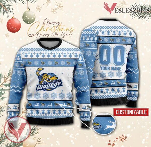Toledo Walleye Hockey Custom Ugly Christmas Sweater, Unique Gift For Fans - Vesles2014s
