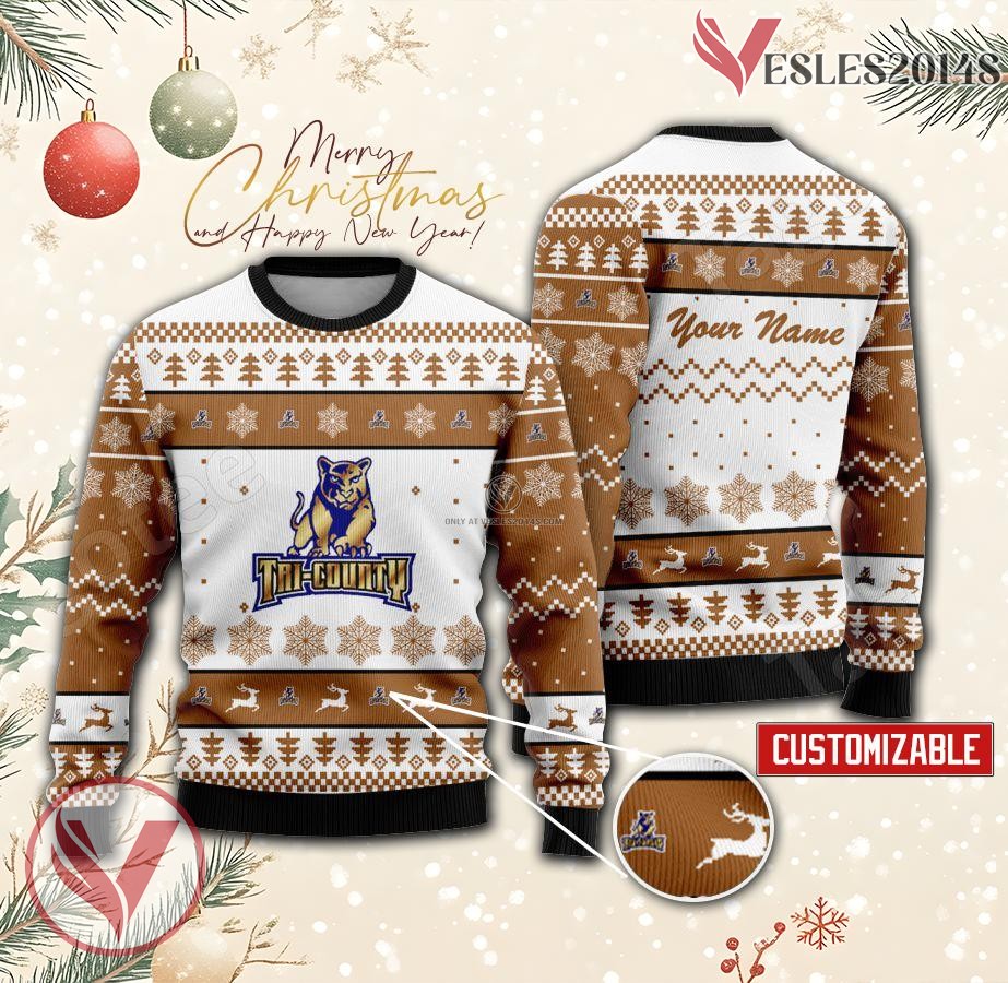 Tri County Regional Vocational Technical High School Custom Ugly Christmas Sweater, Unique Gift For Fans - Vesles2014s
