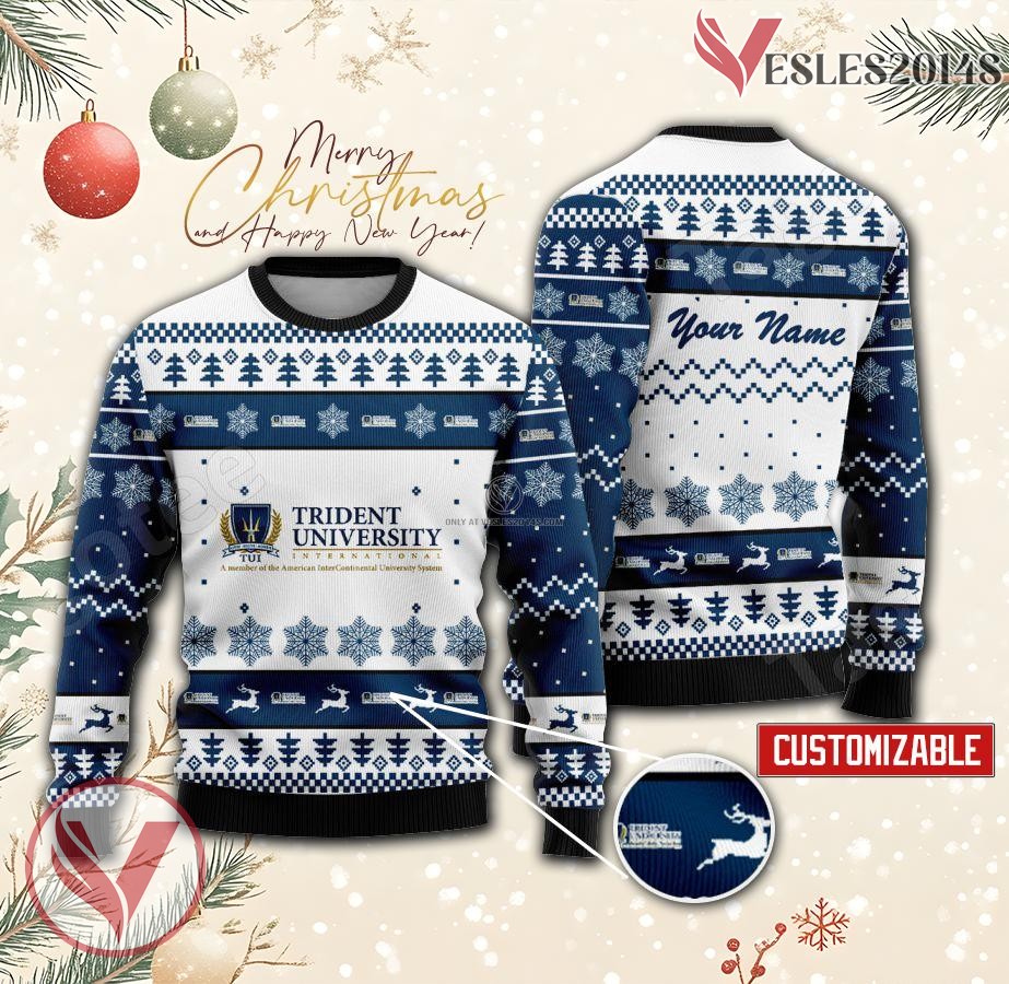 Trident University Custom Ugly Christmas Sweater, Unique Gift For Fans - Vesles2014s