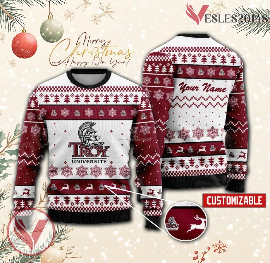 Troy University-Phenix City Campus Custom Ugly Christmas Sweater, Unique Gift For Fans - Vesles2014s