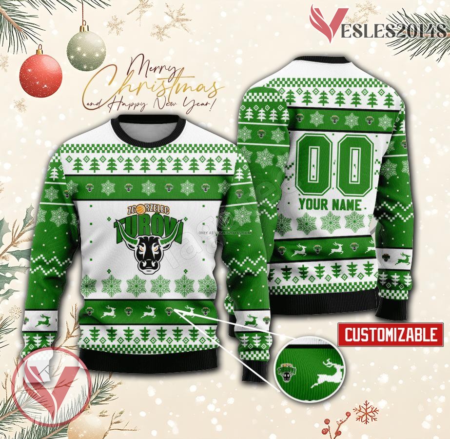 Turow Zgorzelec Basketball Custom Ugly Christmas Sweater, Unique Gift For Fans - Vesles2014s