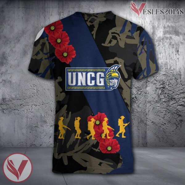 UNC Greensboro Spartans NCAA With Red Poppy Flower 3D Shirt, Unique Gift For Fans - Vesles2014S 1