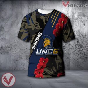 UNC Greensboro Spartans NCAA With Red Poppy Flower 3D Shirt, Unique Gift For Fans - Vesles2014S