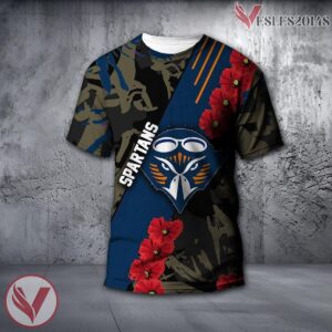 USC Upstate Spartans NCAA With Red Poppy Flower 3D Shirt, Unique Gift For Fans - Vesles2014S