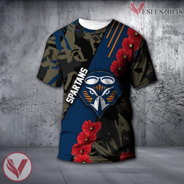 USC Upstate Spartans NCAA With Red Poppy Flower 3D Shirt, Unique Gift For Fans - Vesles2014S