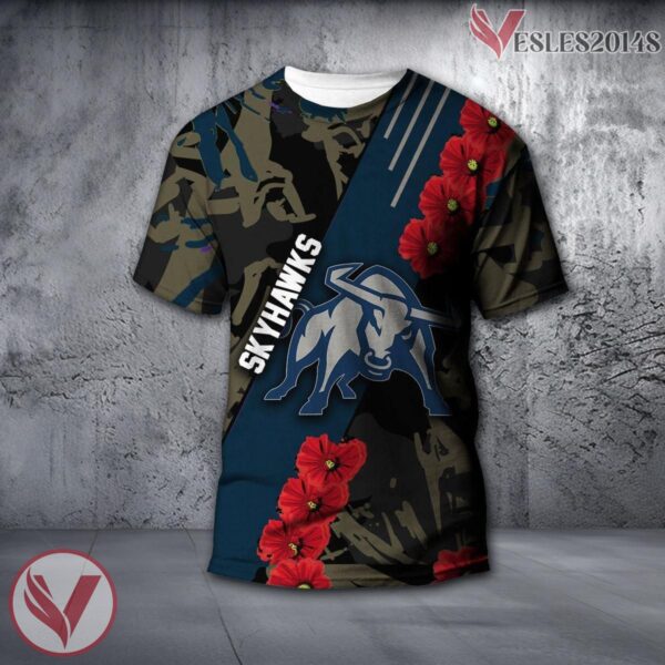 UT Martin Skyhawks NCAA With Red Poppy Flower 3D Shirt, Unique Gift For Fans - Vesles2014S