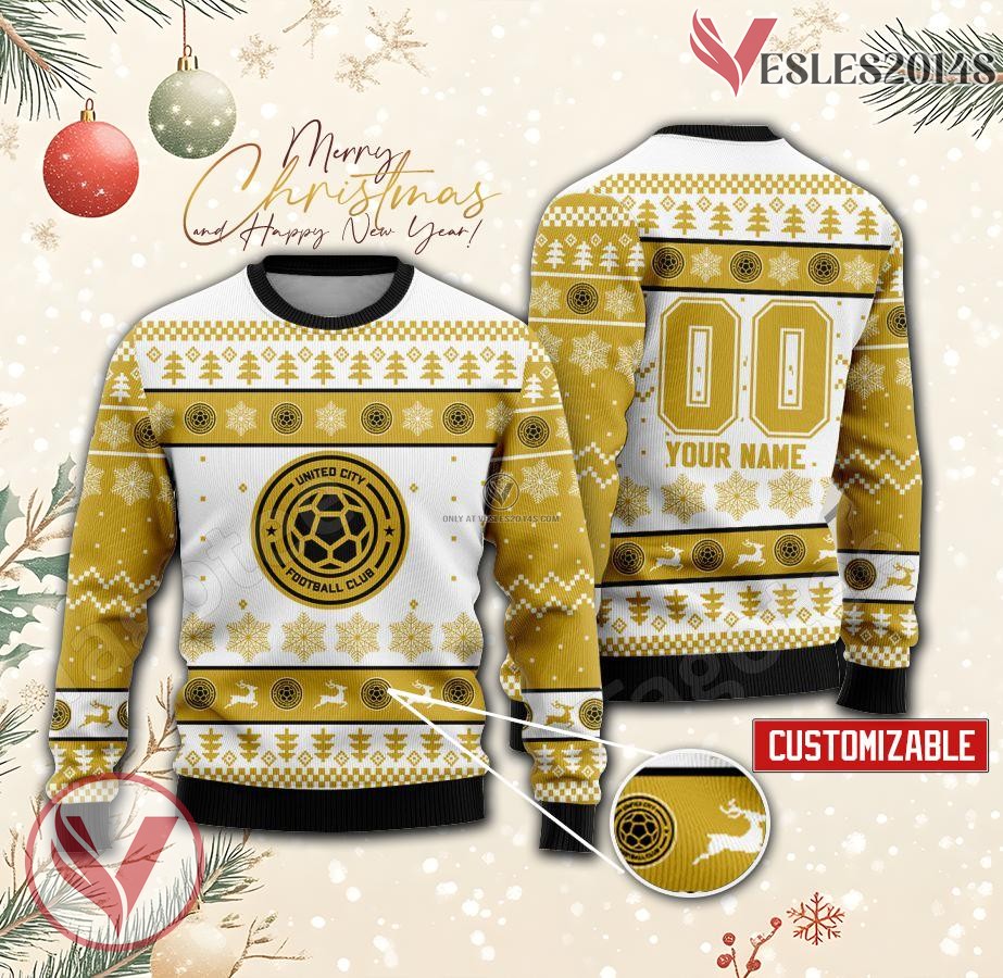 United City FC Custom Ugly Christmas Sweater, Unique Gift For Fans - Vesles2014s